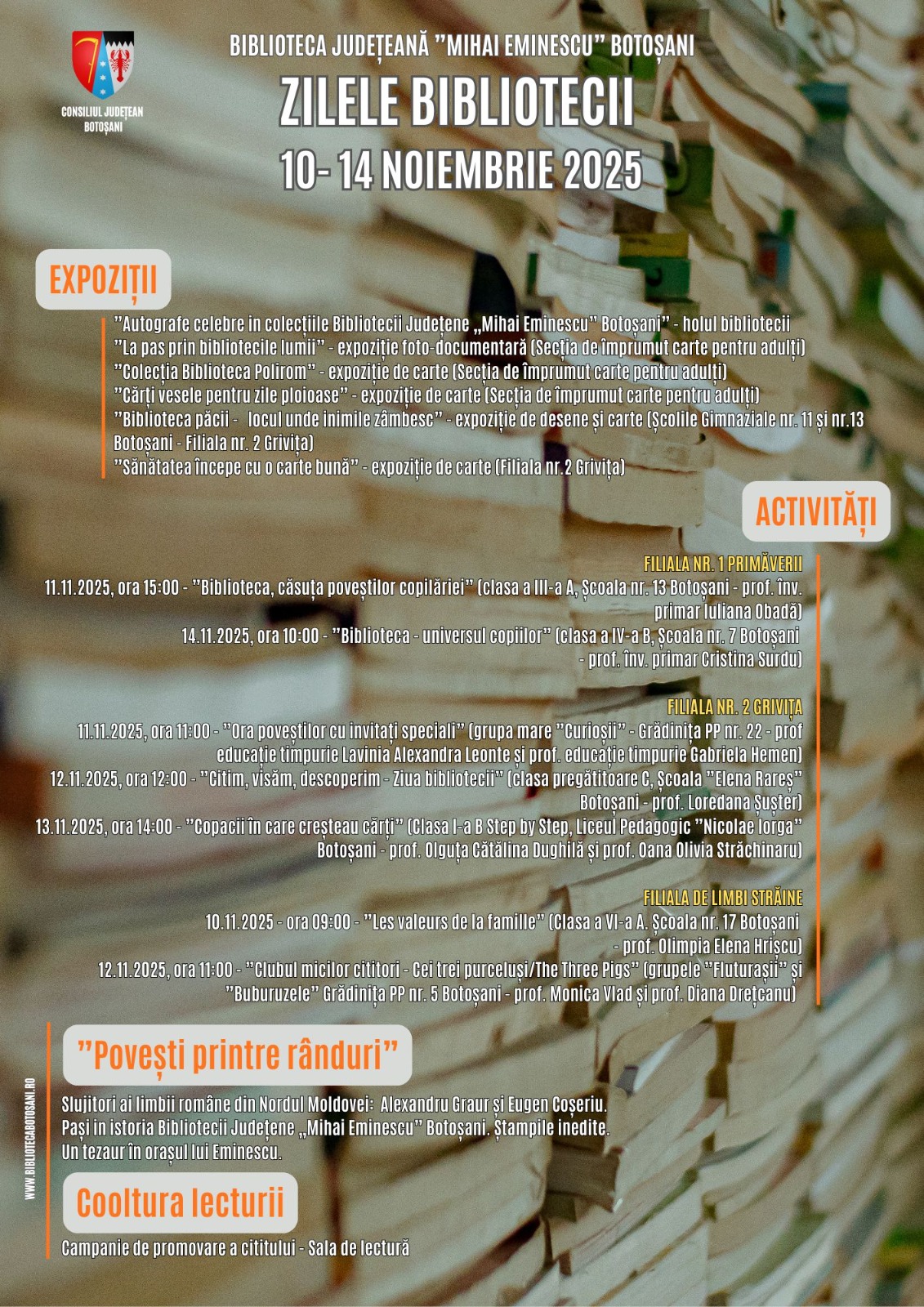 Zilele Bibliotecii Județene „Mihai Eminescu” Botoșani – o săptămână plină de cărți, povești și creativitate